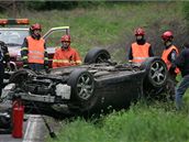 Pi automobilovch zvodech na Berounsku vltl vz mezi divky