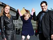 Monika Zoubková, Michal Do�ekal a jejich dcera Emma
