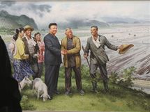 Obraz "Dky Generlovi zaal na planin Hantura nov ivot" na vstav severokorejsk propagandy ve Vdni