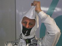 Michael Schumacher po trninku na Velkou cenu Monaka.