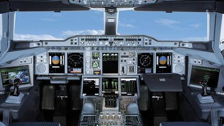 Kokpit Airbusu A380.