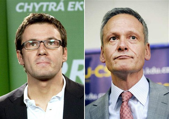Ondej Lika (SZ) a Cyril Svoboda (KDU SL) rezignovali na své posty pedsed stran. (29. kvtna 2010)