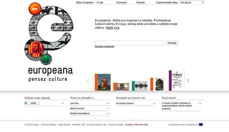 Strnky Europeana, kter nabzej pstup k rznm zdrojm
