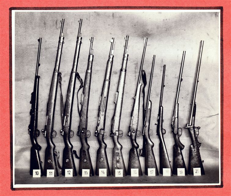 Zbran, které brati Maínové uloupili a zakopali v eskoslovensku ped útkem do Západního Berlína.