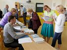 Lidé z praských Vrovic pili odevzdat své volební hlasy. (28. kvtna 2010)