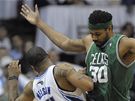 Rasheed Wallace z Bostonu Celtics fauluje Jameera Nelsona z Orlanda Magic.
