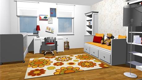 D�tský pokoj s �atnou pro �ty�letou hol�i�ku 