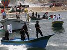 Palestinci oekávají flotilu aktivist (30. kvtna 2010)