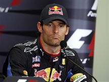 Mark Webber mluv na tiskov konferenci po Velk cen Turecka o kolizi s tmovm kolegou Vettelem.