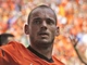 Nizozemec Wesley Sneijder oslavuje svou branku v ppravnm utkn s Maarskem.