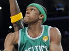 Rajon Rondo z Bostonu Celtics zakonuje v prvním finále NBA proti LA Lakers