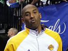 Kobe Bryant z LA Lakers ped zápasem s Bostonem Celtics