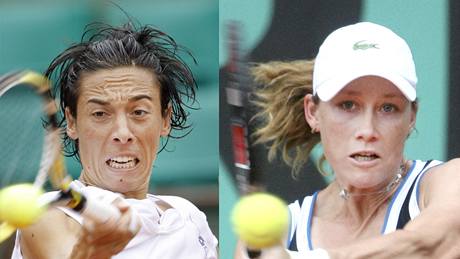 Italka Francesca Schiavoneová (vlevo) a Australanka Samantha Stosurová.