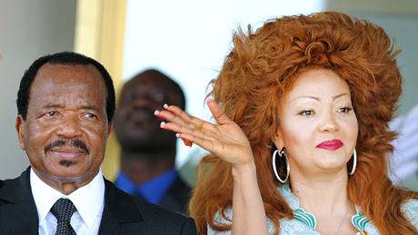 Kamerunský prezident Paul Biya se svou manželkou Chantal.