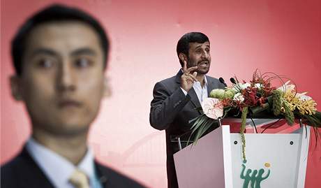 Íránský prezident Mahmúd Ahmadíneád na  výstav Expo v ínské anghaji (11. ervna 2010)