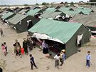 Uprchlický tábor v Uzbekistánu po nepokojích v Kyrgyzstánu (16. ervna 2010)