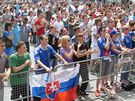 Sloventí fanouci v centru Bratislavy. (15. ervna 2010)