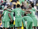 Nigerijský tým ped utkáním s eckem. (17. ervna 2010)