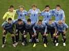 Fotbalisté Uruguaye ped zápasem proti Francii
