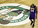 Kobe Bryant z LA Lakers zklamaný po utkání s Bostonem Celtics
