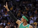Rajon Rondo z Bostonu Celtics si ádá mí v sedmém finále NBA proti LA Lakers