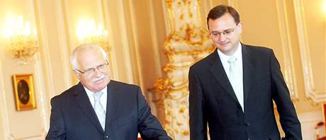 Vclav Klaus a Petr Neas na Praskm hrad. (31. kvtna 2010)