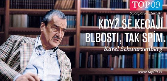 Karel Schwarzenberg na billboardu TOP 09