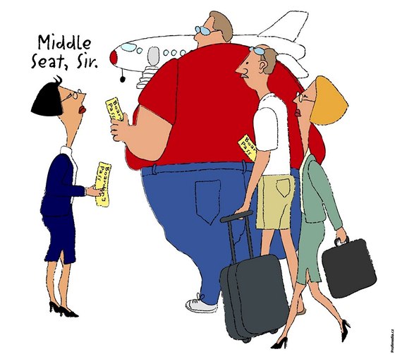 Obézní cestující - ilustraní foto