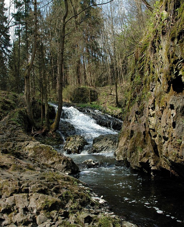 eské stedohoí, kaskády na Bobím potoku