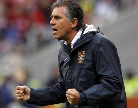 Portugalsk trenr Carlos Queiroz pi zpase proti KLDR.