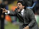 Argentinský trenér Maradona bhem utkání s Mexikem