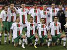 PED ZÁPASEM. Portugaltí fotbalisté se fotí ped osmifinále MS.