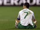 ZMAR. Portugalský kapitán Cristiano Ronaldo se na sebe zlobí po promarnné anci.