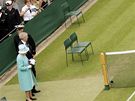 Anglická královna Albta II. na tenisovém Wimbledonu