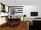 Propojení kuchyn s obývacím pokojem 