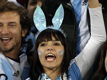 Argentinsk fanynka na osmifinlovm duelu s Mexikem