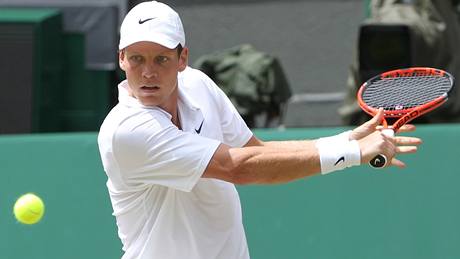 Tomá Berdych ve tvrtfinále Wimbledonu