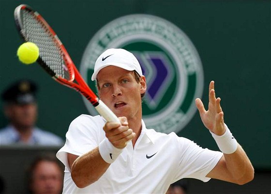 Tomá Berdych v semifinále Wimbledonu