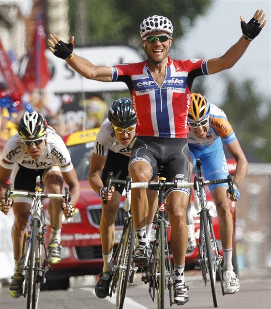 Thor Hushovd, vítz 3. etapy cyklistické Tour de France