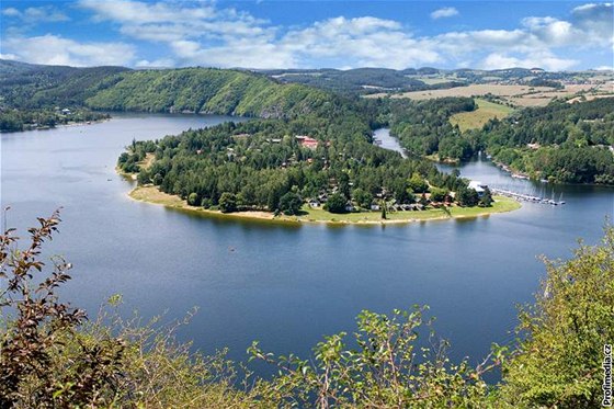 Vyhlídka nad Slapskou pehradou.