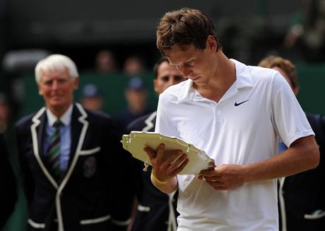 Tom Berdych po prohranm finle Wimbledonu