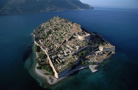 Leteck pohled na pevnost Spinalonga