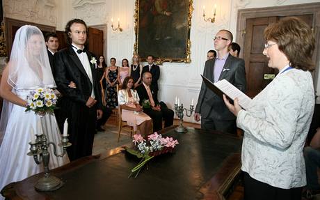 Svatba Michaely Noskov a Jana Horska na zmku v Nchod
