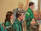 Údajní rutí pioni ped soudem v Alexandrii, Virginia. Zleva: Patricia Millsová, Michael Zottoli, Michail Semenko (2. ervna 2010)