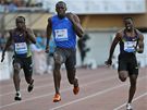 Usain Bolt (vprosted) na mítinku Diamantové ligy v Lausanne