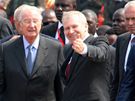 Kongo - 50. výroí nezávislosti. Belgická delegace - král Albert II. a premiér Yves Leterme. Kinshasa, 30. ervna 2010