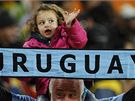 URUGUAY. Fanouek podporuje fotbalisty Uruguaye pímo v djiti mistrovství svta.