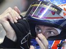 Jenson Button z McLarenu bhem tréninku na VC Velké Británie