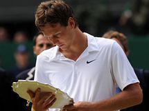 Tom Berdych po prohranm finle Wimbledonu