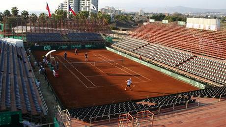 Tenisový areál v Coquimbu, djit tvrtfinále Davis Cupu Chile - esko